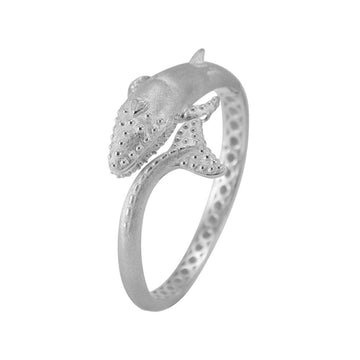 A gift of solitude Sterling Silver Humpback Whale Silver Cuff Bracelet TBA273 - Jewelry